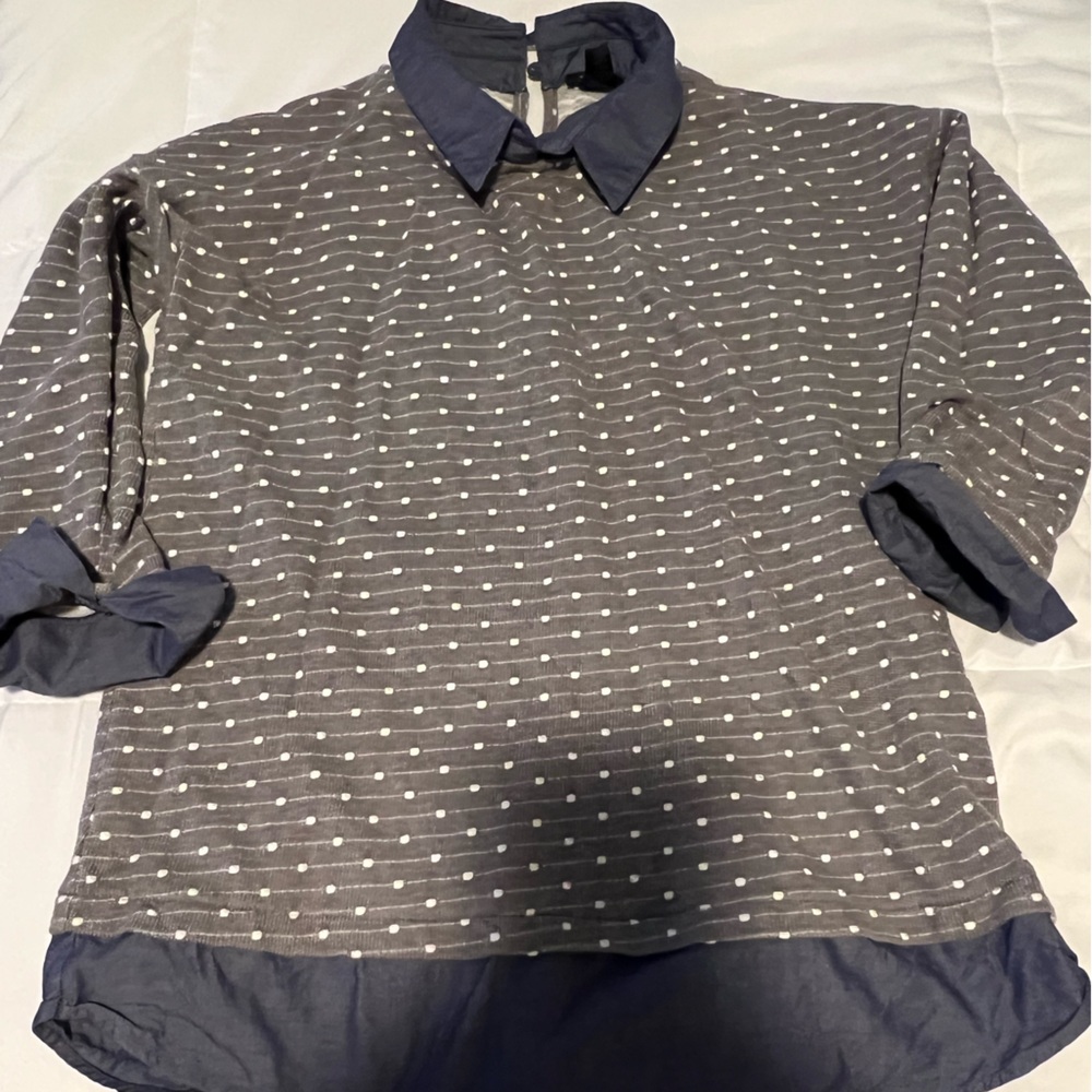 Ann Taylor layered shirt look top cotton